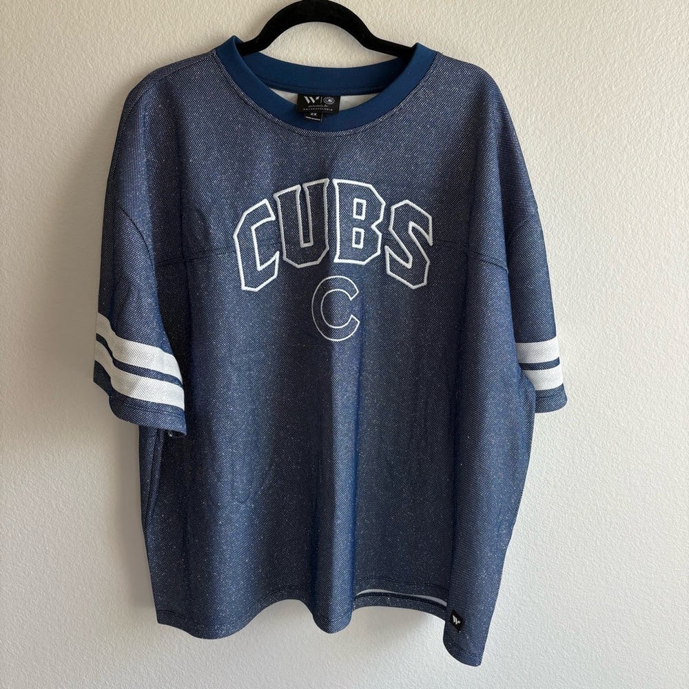 The Wild Collective x Anthropologie Cubs Sparkly MLB Short-Sleeve Jersey Tee